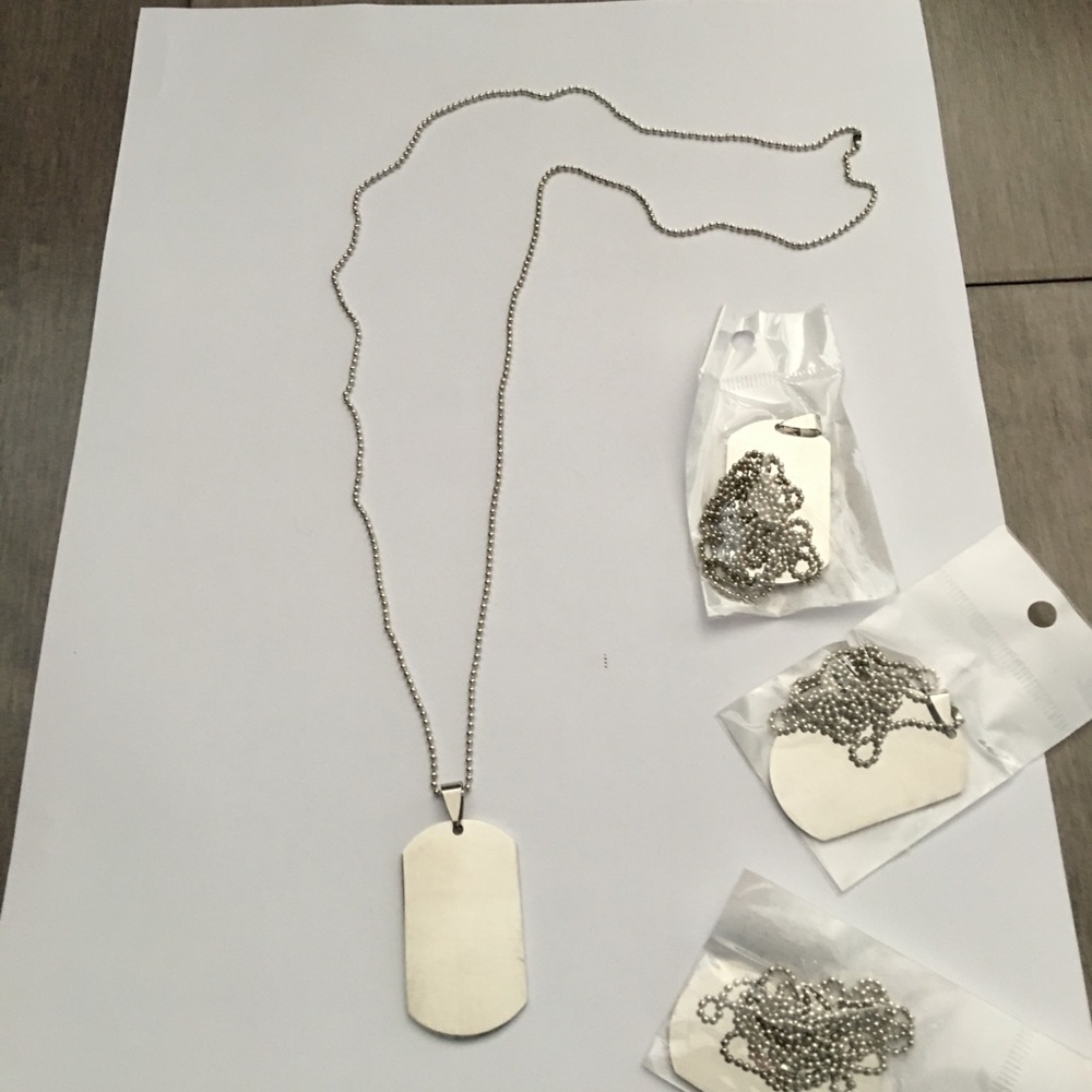 Steel Dog Tags and Ball & Chain ( 4 Pack )